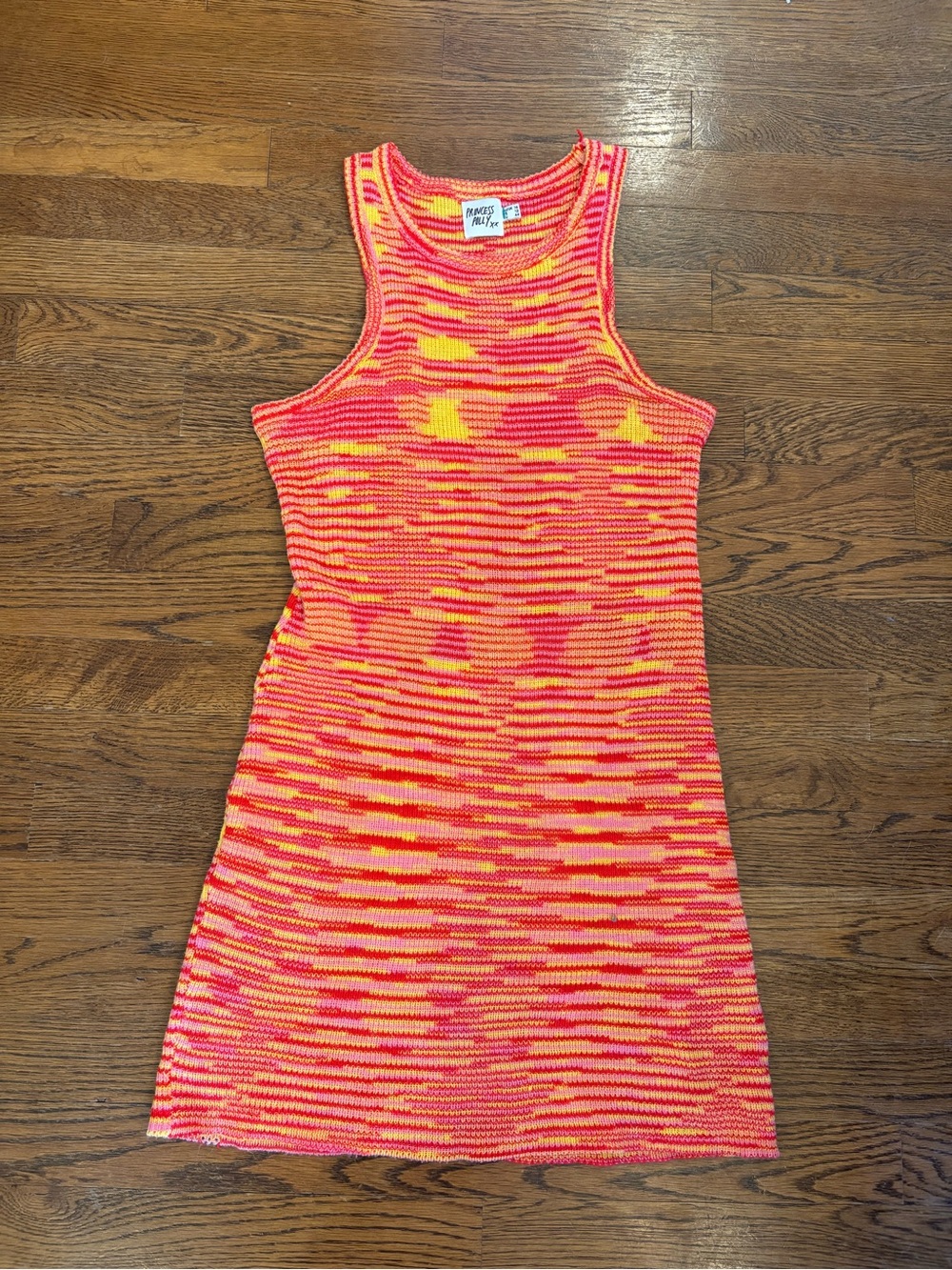 Princess Polly Neon Pink & Orange Knit Mini Dress